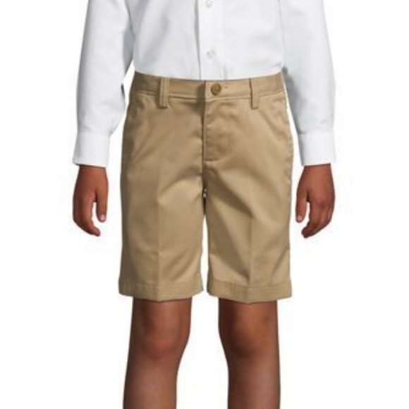 NWT LANDS' END UNIFORM BOYS COTTON CHINO SHORTS KHAKI 8H, 20 & BOY'S/MENS 31 - Picture 1 of 12